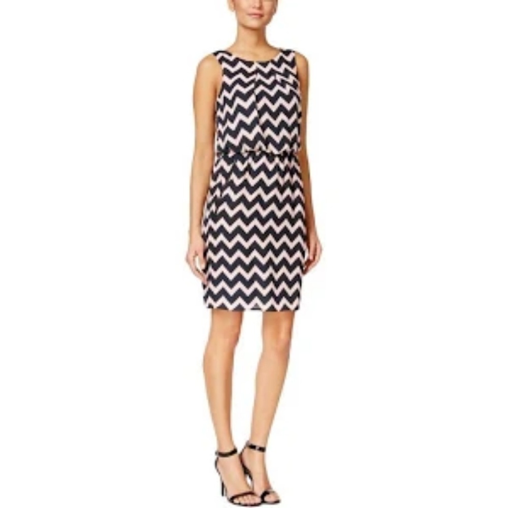 SL fashions black brown print sheath dress size 12 - Picture 1 of 8
